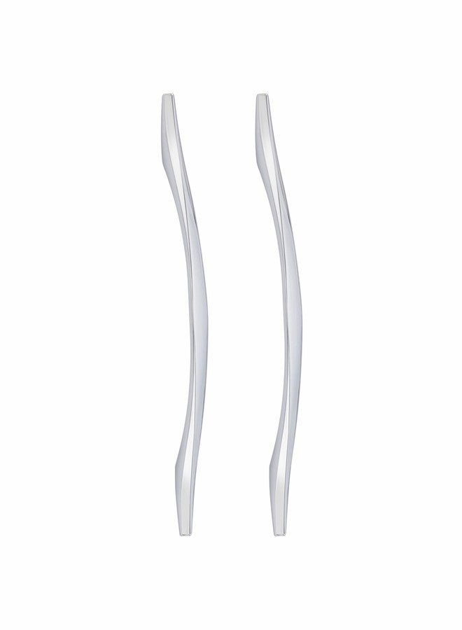 Atom 8.8 inches Zinc Cabinet Pull Handle | Chrome Plated Finish | Office Wardrobe Furniture Kitchen Drawer Push Bar, 218, Pack of 2 - Image 1